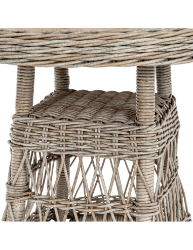 High-quality metal and wood construction of Hill Interiors SKU 24515 Provence Collection Outdoor Bistro Table, detailed view fo