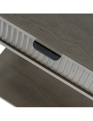 High-quality metal and wood construction of Hill Interiors SKU 24320 Reed Collection 1 Drawer Side Table, detailed view for UK