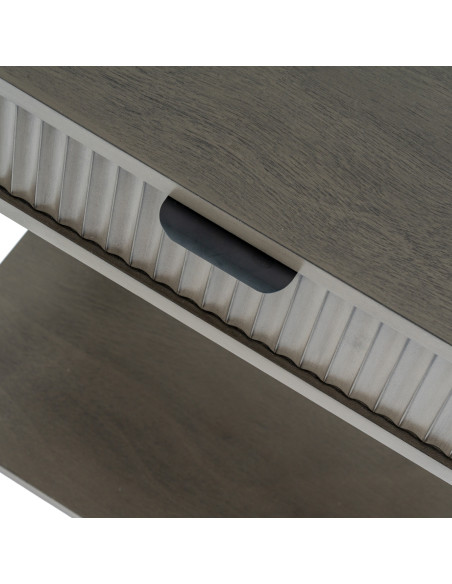 High-quality metal and wood construction of Hill Interiors SKU 24320 Reed Collection 1 Drawer Side Table, detailed view for UK