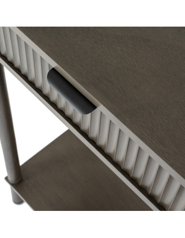 High-quality metal and wood construction of Hill Interiors SKU 24321 Reed Collection 2 Drawer Console, detailed view for UK cus