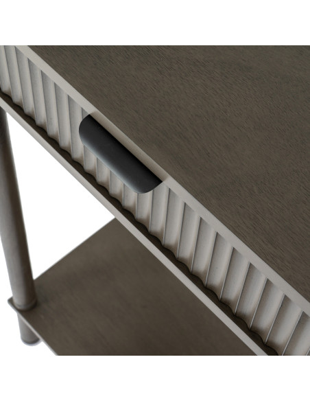 High-quality metal and wood construction of Hill Interiors SKU 24321 Reed Collection 2 Drawer Console, detailed view for UK cus