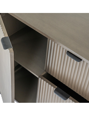 High-quality metal and wood construction of Hill Interiors SKU 24326 Reed Collection 3 Drawer 2 Door Cabinet, detailed view for