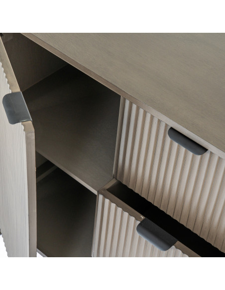 High-quality metal and wood construction of Hill Interiors SKU 24326 Reed Collection 3 Drawer 2 Door Cabinet, detailed view for