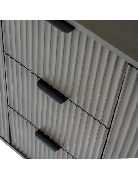 Full dimensions and specifications of Hill Interiors Reed Collection 3 Drawer 2 Door Cabinet 24326: Height 80.00cm, Width 115.0