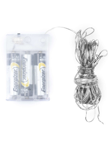 Hill Interiors 100 LED Battery Micro Lights Silver Wire 10m 20017 - Authentic Hill Interiors furniture directly from FastDaddy