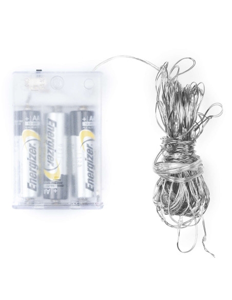 Hill Interiors 100 LED Battery Micro Lights Silver Wire 10m 20017 - Authentic Hill Interiors furniture directly from FastDaddy
