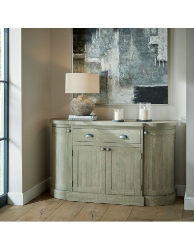 High-quality metal and wood construction of Hill Interiors SKU 23648 Amalfi Grey Hurricane Lantern, detailed view for UK custom