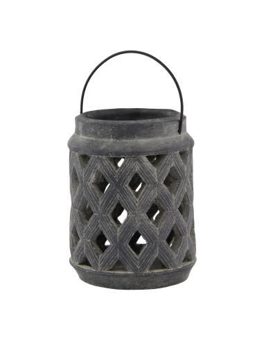 Hill Interiors Amalfi Grey Large Lattice Lantern 23629 - Authentic Hill Interiors furniture directly from FastDaddy UK. Exclusi