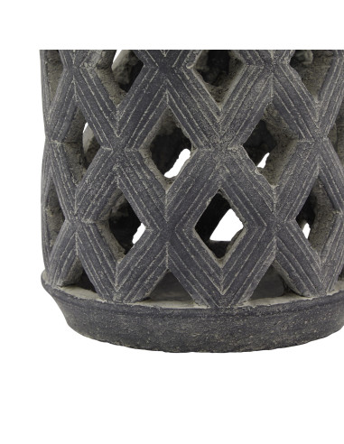 Affordable industrial style furniture Hill Interiors Amalfi Grey Large Lattice Lantern 23629 for modern home decor, free shippi