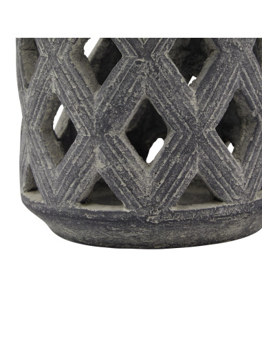 Affordable industrial style furniture Hill Interiors Amalfi Grey Lattice Lantern 23630 for modern home decor, free shipping opt