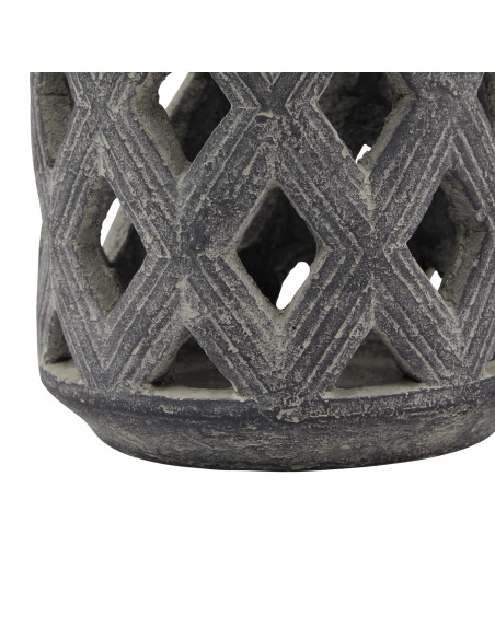 Affordable industrial style furniture Hill Interiors Amalfi Grey Lattice Lantern 23630 for modern home decor, free shipping opt