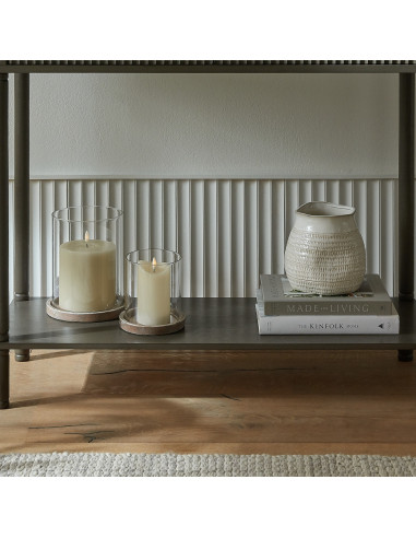 Affordable industrial style furniture Hill Interiors Athena Stone Hurricane Lantern 23650 for modern home decor, free shipping