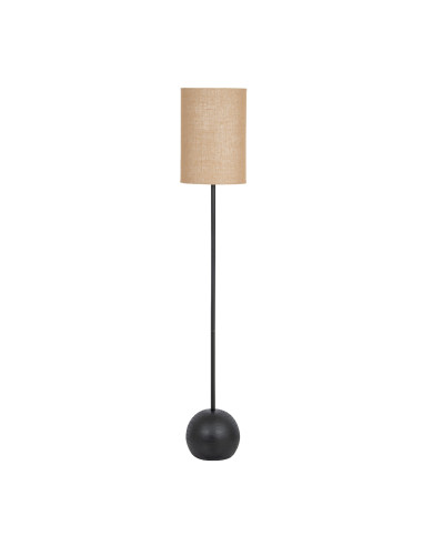 Hill Interiors Black Cannon Floor Lamp With Hessian Shade 24680 - Authentic Hill Interiors furniture directly from FastDaddy UK