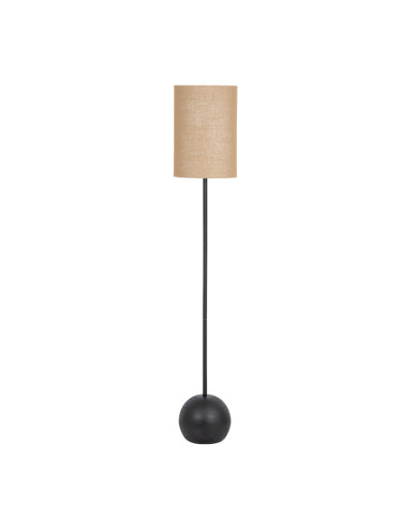 Hill Interiors Black Cannon Floor Lamp With Hessian Shade 24680 - Authentic Hill Interiors furniture directly from FastDaddy UK