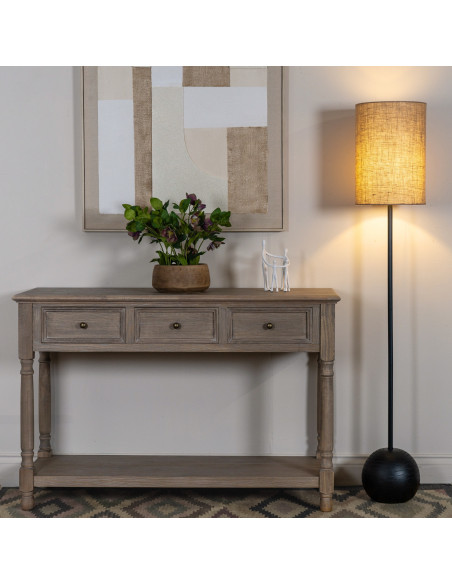 Buy Hill Interiors 24680 Black Cannon Floor Lamp With Hessian Shade online in UK with fast delivery from FastDaddy UK, your fur