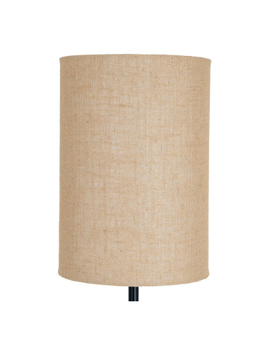 Affordable industrial style furniture Hill Interiors Black Cannon Floor Lamp With Hessian Shade 24680 for modern home decor, fr