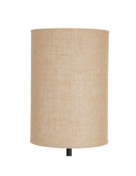 Affordable industrial style furniture Hill Interiors Black Cannon Floor Lamp With Hessian Shade 24680 for modern home decor, fr