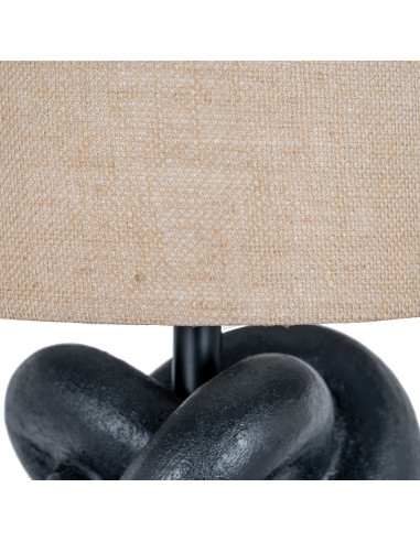 Affordable industrial style furniture Hill Interiors Black Knot Table Lamp With Hessian Shade 24681 for modern home decor, free