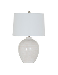 Hill Interiors Chevronne Ceramic Table Lamp With Linen Shade 24451 - Authentic Hill Interiors furniture directly from FastDaddy