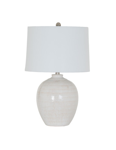 Hill Interiors Chevronne Ceramic Table Lamp With Linen Shade 24451 - Authentic Hill Interiors furniture directly from FastDaddy
