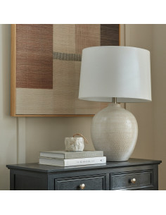 Hill Interiors Chevronne Ceramic Table Lamp With Linen Shade 24451 - Authentic Hill Interiors furniture directly from FastDaddy 2