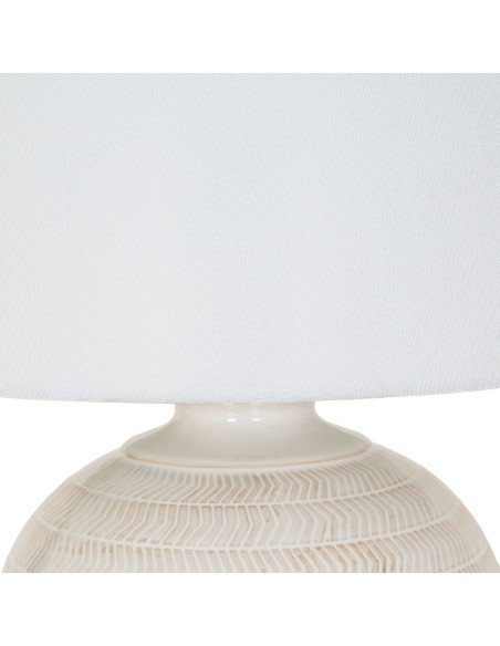 High-quality metal and wood construction of Hill Interiors SKU 24451 Chevronne Ceramic Table Lamp With Linen Shade, detailed vi