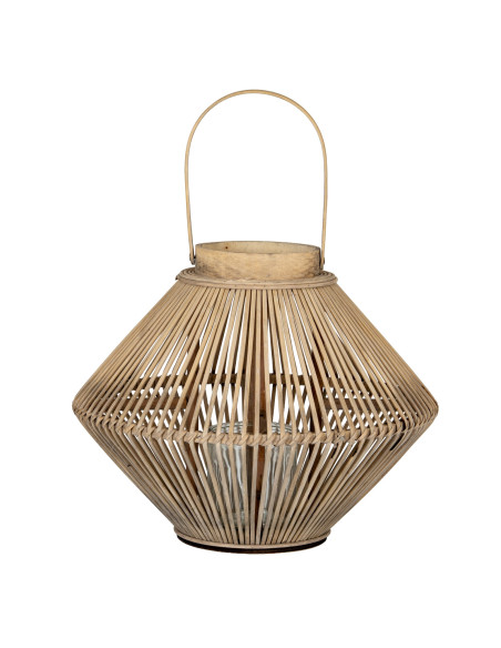 Hill Interiors Cone Wicker Lantern With Glass Holder 24351 - Authentic Hill Interiors furniture directly from FastDaddy UK. Exc