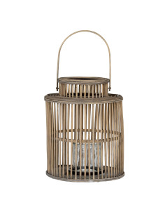 Hill Interiors Cylinder Wicker Lantern With Glass Holder 24357 - Authentic Hill Interiors furniture directly from FastDaddy UK.