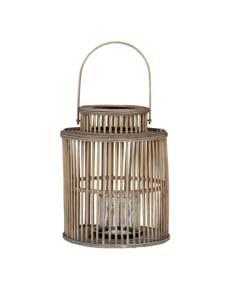 Hill Interiors Cylinder Wicker Lantern With Glass Holder 24357 - Authentic Hill Interiors furniture directly from FastDaddy UK.