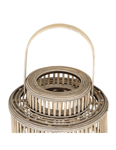 Affordable industrial style furniture Hill Interiors Cylinder Wicker Lantern With Glass Holder 24357 for modern home decor, fre