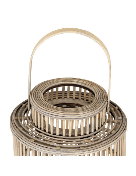 Affordable industrial style furniture Hill Interiors Cylinder Wicker Lantern With Glass Holder 24357 for modern home decor, fre