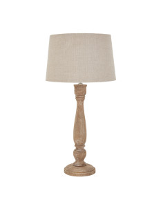 Hill Interiors Delaney Natural Wash Candlestick Lamp With Linen Shade 22668 - Authentic Hill Interiors furniture directly from