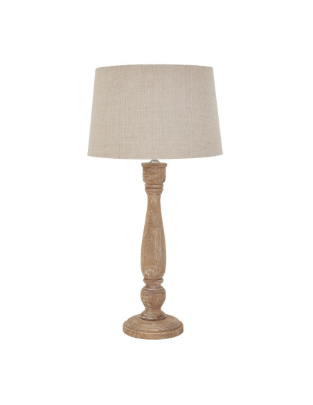 Hill Interiors Delaney Natural Wash Candlestick Lamp With Linen Shade 22668 - Authentic Hill Interiors furniture directly from