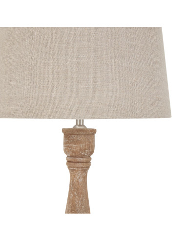 Buy Hill Interiors 22668 Delaney Natural Wash Candlestick Lamp With Linen Shade online in UK with fast delivery from FastDaddy