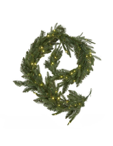 Hill Interiors Green Pre-Lit Woodland 200 Led Fir Christmas Garland 24131 - Authentic Hill Interiors furniture directly from Fa