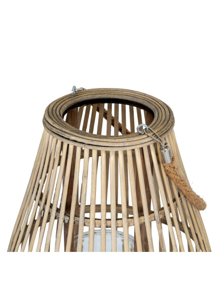 Affordable industrial style furniture Hill Interiors Large Ellipse Wicker Lantern With Glass Holder 24362 for modern home decor