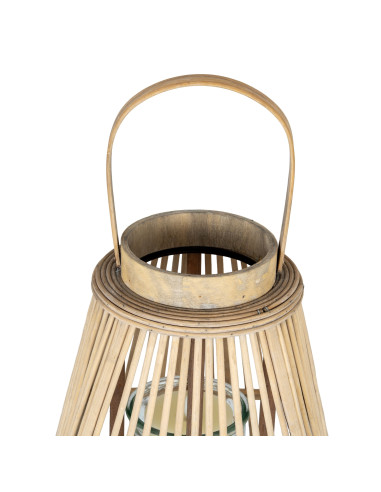 Affordable industrial style furniture Hill Interiors Large Peardrop Wicker Lantern With Glass Holder 24358 for modern home deco