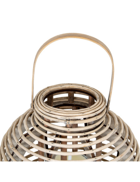 Affordable industrial style furniture Hill Interiors Large Round Willow Lantern With Glass Holder 24360 for modern home decor,