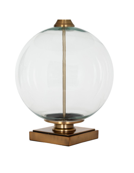 Affordable industrial style furniture Hill Interiors Lunel Glass Orb Table Lamp With Edged Linen Shade 24452 for modern home de