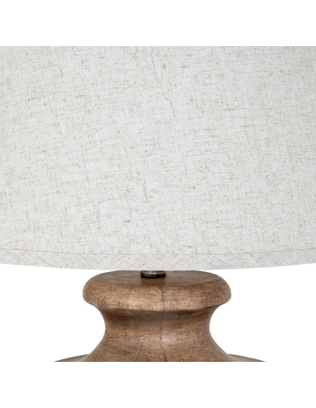High-quality metal and wood construction of Hill Interiors SKU 24438 Marbelle Table Lamp With Edged Linen Shade, detailed view