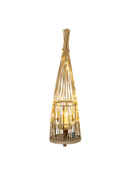 Buy Hill Interiors 24364 Medium Conical Wicker Lantern With Glass Holder & LED Lights online in UK with fast delivery from Fast