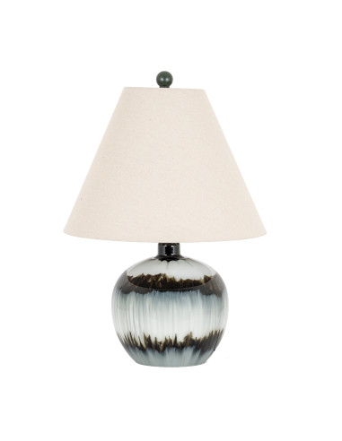 Hill Interiors Midnight Shadows Squat Table Lamp With Linen Shade 24685 - Authentic Hill Interiors furniture directly from Fast