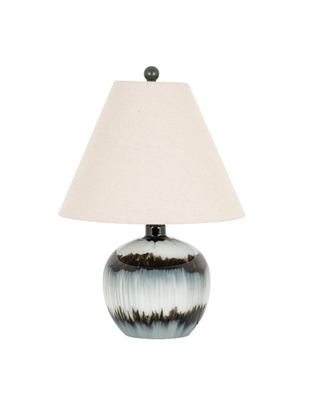 Hill Interiors Midnight Shadows Squat Table Lamp With Linen Shade 24685 - Authentic Hill Interiors furniture directly from Fast