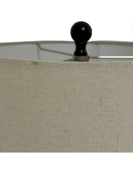 Affordable industrial style furniture Hill Interiors Sepia Shadows Squat Table Lamp With Linen Shade 24686 for modern home deco