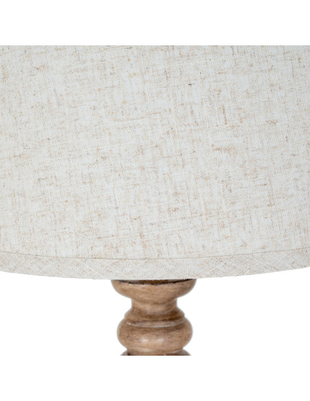 High-quality metal and wood construction of Hill Interiors SKU 24442 Seraphia Table Lamp With Edged Linen Shade, detailed view