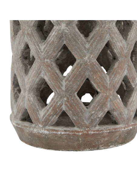 Affordable industrial style furniture Hill Interiors Siena Brown Large Lattice Lantern 23627 for modern home decor, free shippi