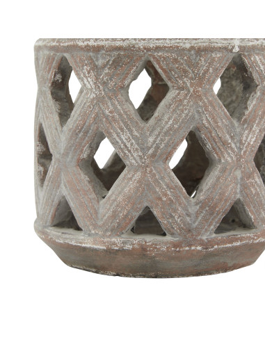 Affordable industrial style furniture Hill Interiors Siena Brown Lattice Lantern 23628 for modern home decor, free shipping opt