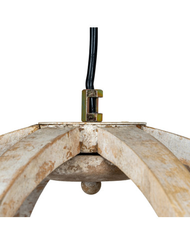 High-quality metal and wood construction of Hill Interiors SKU 24456 Solara Orb Pendant Ceiling Light, detailed view for UK cus