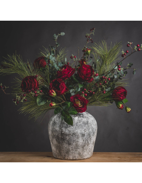 Full dimensions and specifications of Hill Interiors Aged Stone Ceramic Vase 19417: Height 30.00cm, Width 29.00cm, perfect for