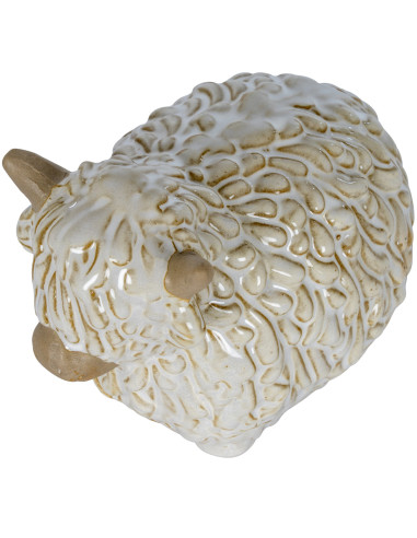 High-quality metal and wood construction of Hill Interiors SKU 24148 Alora Ceramic Highland Cow, detailed view for UK customers